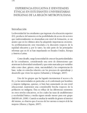 Experiencia educativa e identidades étnicas en estudiantes universitarias indígenas de la Región Metropolitana