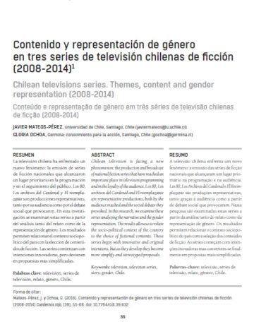 Contenido y representación de género en tres series de televisión chilenas de ficción (2008-2014)